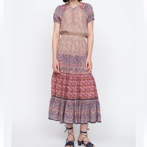 Sea New York Bella Floral Dress in Pink and Purple Cottagecore